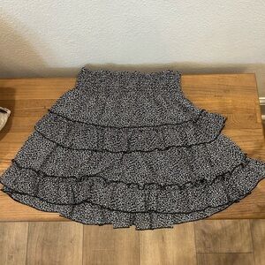 Altar'd State Black Floral A-Line Skirt